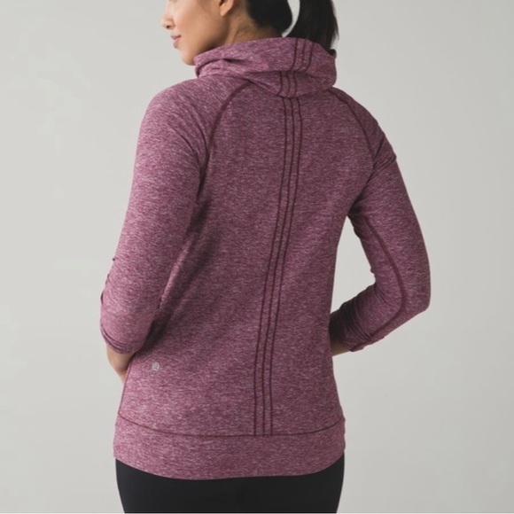 Lululemon Make A Move Long Sleeve Top Heathered Red Grape Size 6 Women Cowl Neck - Picture 2 of 11